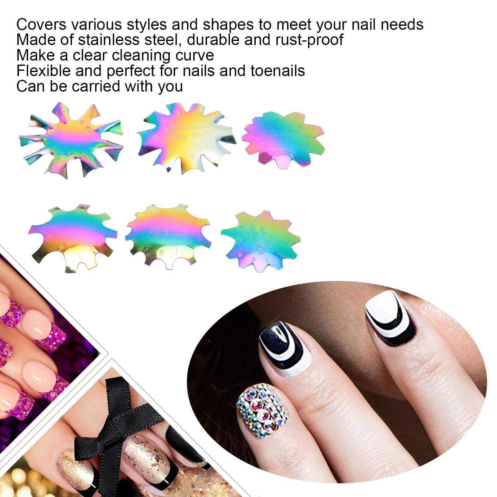 Professional Nail Art Edge Guide - French Tip Template for DIY Manicures & Pedicures | Durable & Precise for Home Nail Salon Use | Perfect for Gel, Acrylic & Regular Polish Application