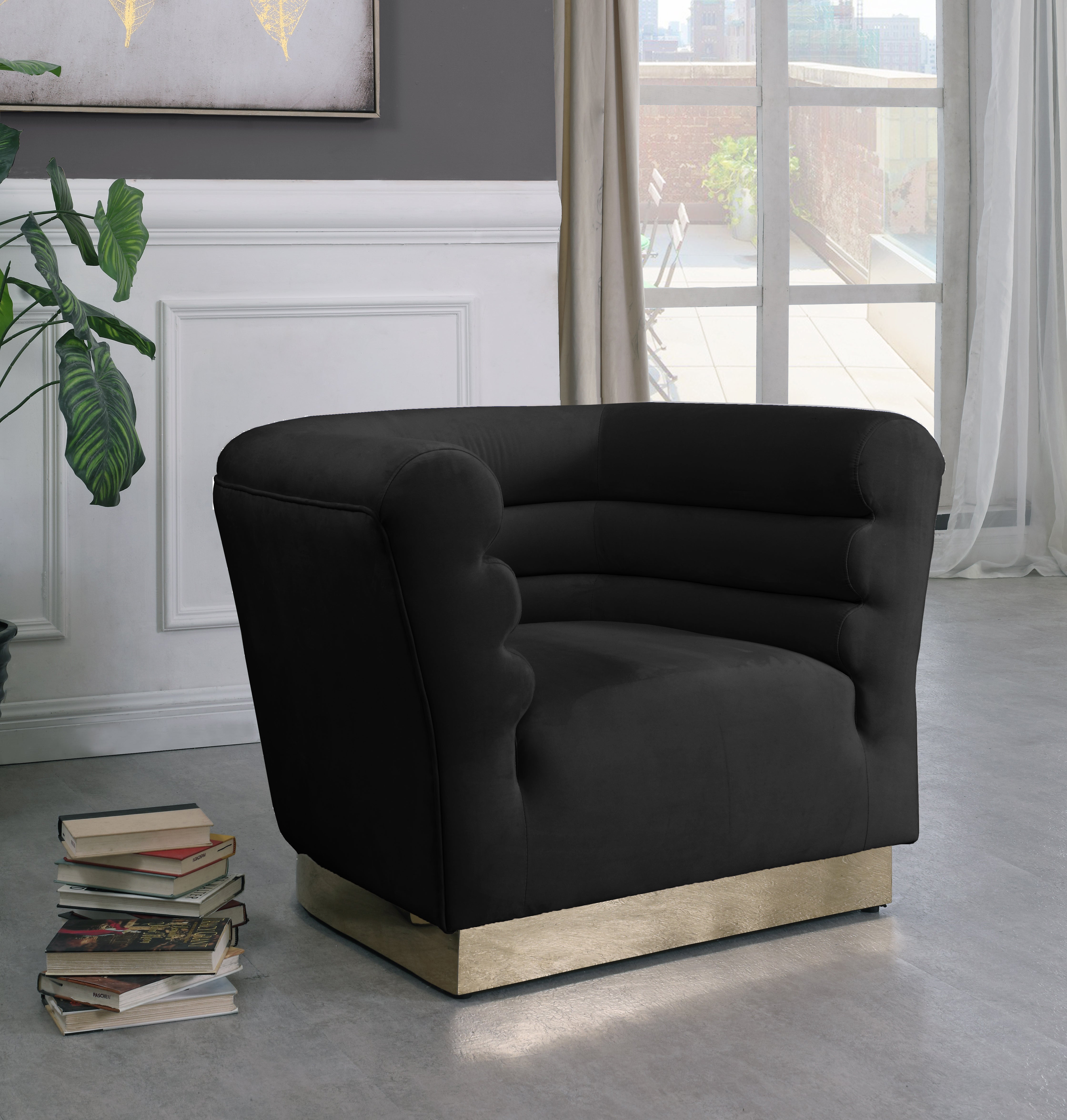 Bellini Velvet Chair - Modern Accent Armchair for Living Room, Bedroom & Office - Plush Upholstered Lounge Chair with Sturdy Metal Legs - Perfect for Home Decor, Reading Nook or Cozy Corner