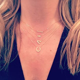 14K Gold Sideways Wishbone Necklace for Women - Elegant & Dainty Jewelry Gift for Her - Perfect for Birthdays, Anniversaries & Special Occasions