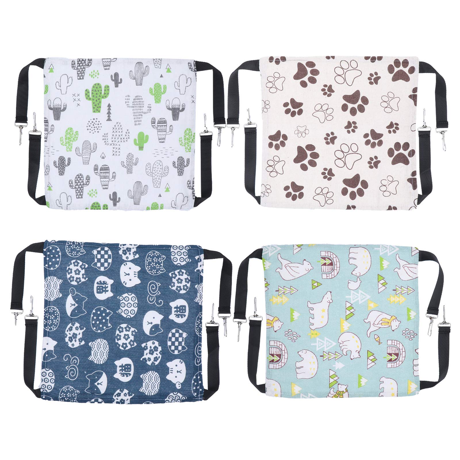 Warm Pet Hammock Bed - 4pcs Cozy Cage Nest for Small Animals - Home & Travel Use