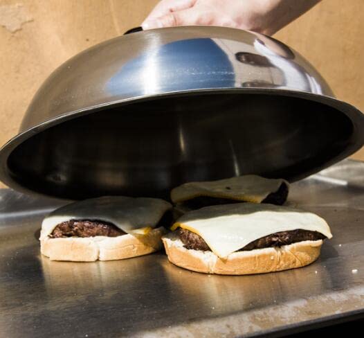 3 Sets Stainless Steel BBQ Accessories - 12 Inch Round Basting Cover, Cheese Melting Dome & Steaming Lid for Blackstone, Camp Chef Flat Top Griddle - Perfect for Indoor/Outdoor Grilling, Camping & Backyard BBQs
