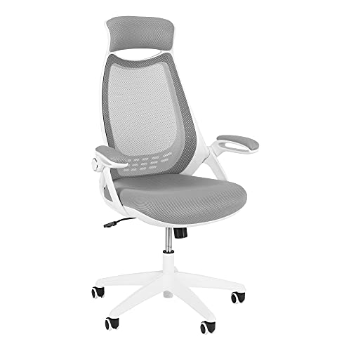 Norwood Commercial Furniture - Contemporary High Back Fully Adjustable Office Desk Chair with Flip-Up Arms - Ergonomic Task Chair for Home Office, Classroom, Gaming - Gray (NOR-IAH0018GR-SO) - Perfect for Long Work Hours & Computer Use