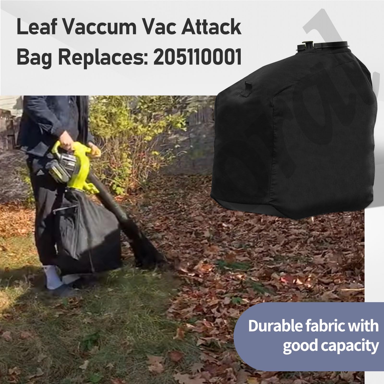 RYOBI 40V Cordless Leaf Vacuum Vac Attack Bag 205110001 - Compatible with RY40405 & RY40405VNM Models | Perfect for Yard Cleanup, Leaf Collection & Outdoor Maintenance