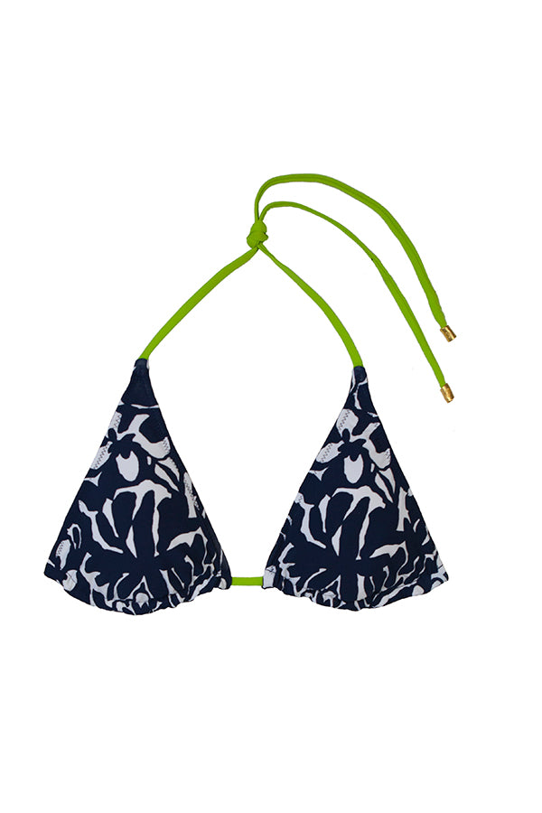 Reversible String Bikini Top for Women - Adjustable Swimwear for Beach & Pool - Palm Beach Print Two-Way Design | Perfect for Summer Vacations, Tropical Getaways and Poolside Lounging