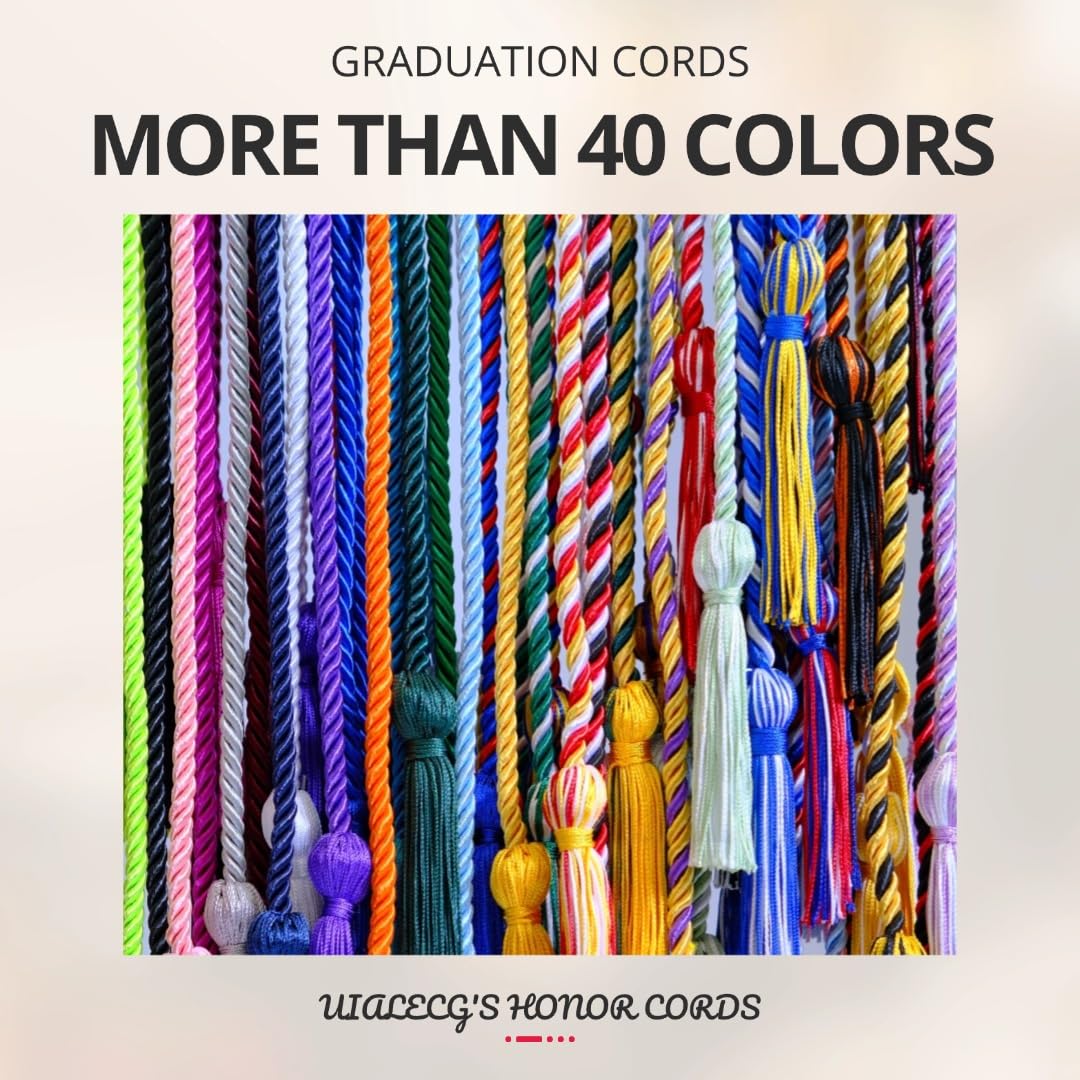 Royal Blue and White Double Graduation Honor Cords - 68 Inch Long for High School & College Commencement Ceremonies