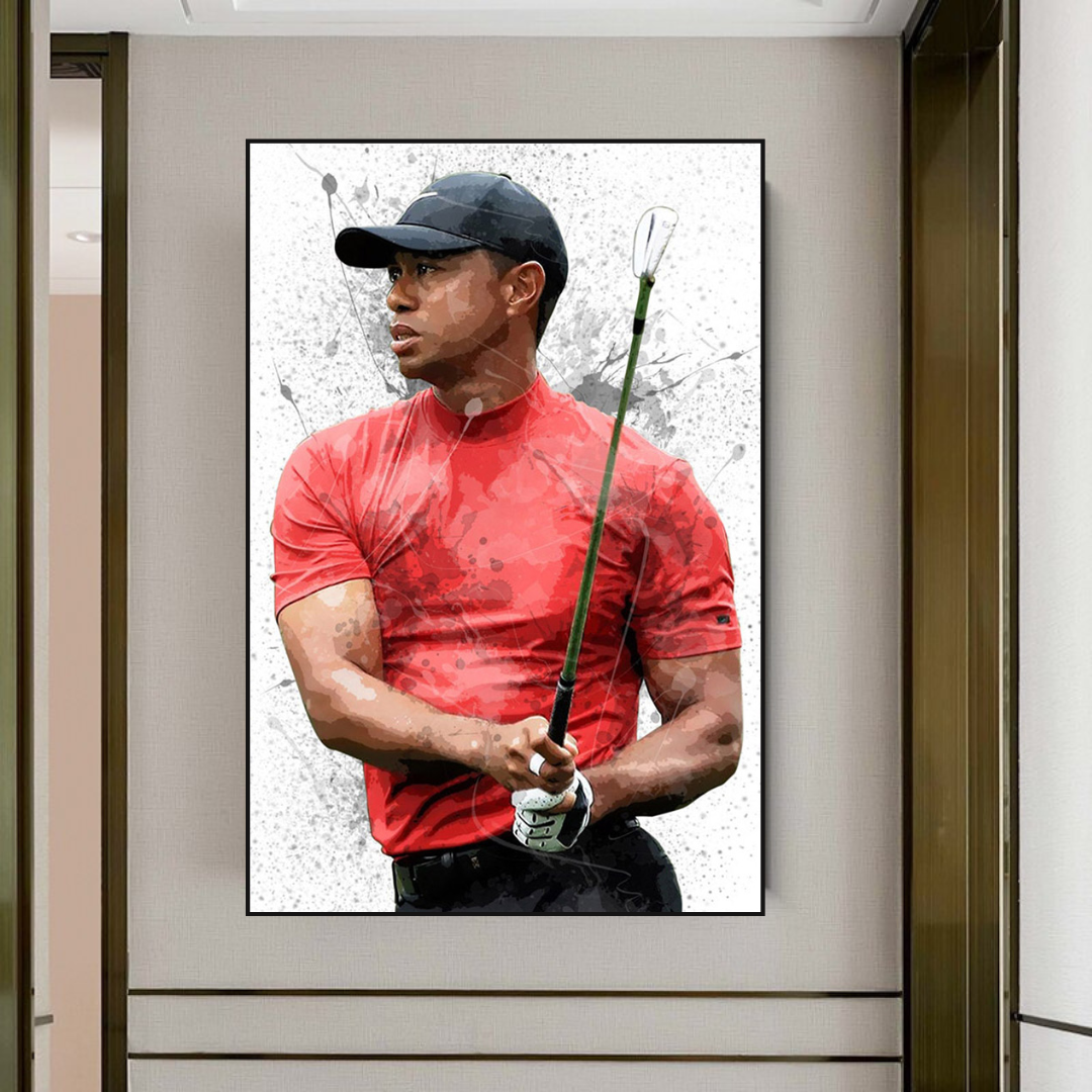 Tiger Woods Canvas Wall Art - High Quality Sports Memorabilia Print for Golf Fans | Perfect for Home, Office & Man Cave Decor