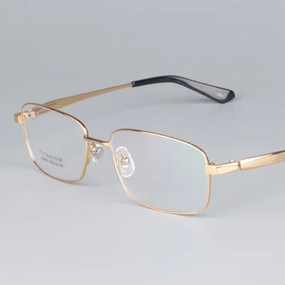 Brightzone Unisex Full Rim Square Titanium Eyeglasses 49979 - Lightweight Durable Frame for Men & Women - Perfect for Reading, Work & Everyday Use