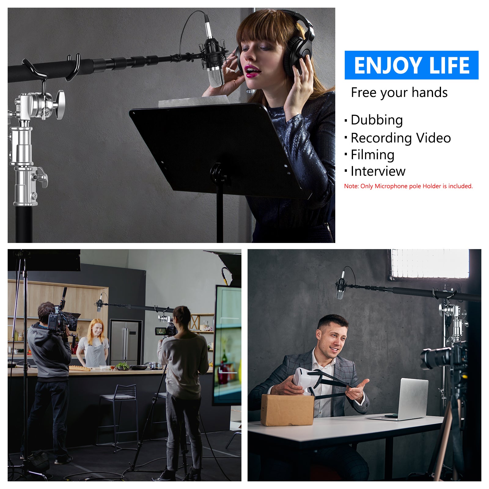 NEEWER Heavy Duty Metal Microphone Boom Stand with Adjustable Arm - Professional Studio Mic Holder for Podcasting, Streaming & Recording