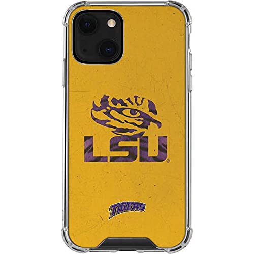 Skinit Clear iPhone 13 Case with Officially Licensed LSU Tiger Eye Gold Design - Slim Protective Cover for Everyday Use, School & Game Day