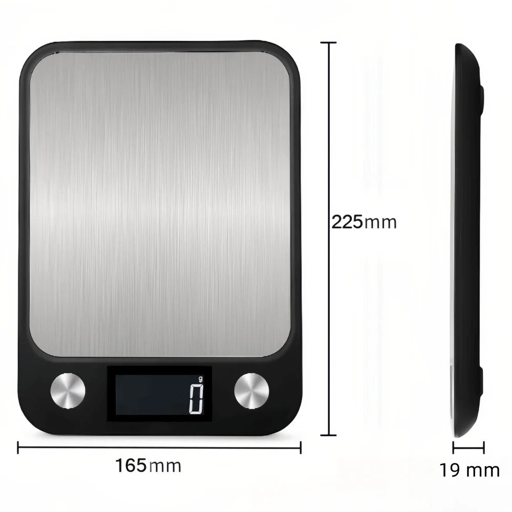 ANYCO Anygleam Digital Kitchen Scale 5kg/11lb - Precise Stainless Steel Food Scale for Baking, Cooking & Portion Control (White) - Perfect for Home, Restaurant & Meal Prep
