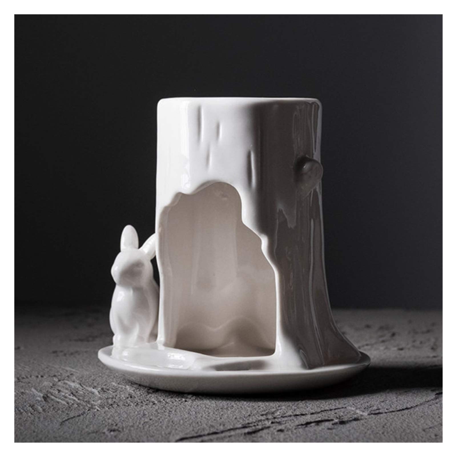 Ceramic Rabbit Tealight Candle Holder - Essential Oil Burner & Aromatherapy Diffuser for Yoga, Spa, Home, Bedroom Decor - Perfect for Relaxation and Meditation Spaces