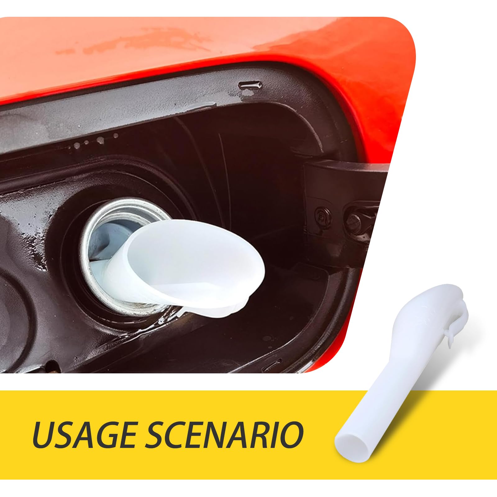 2 PCS Car Fueling Funnel - Leak-Proof Portable Fuel Tank Funnel Tube for Ford (White) | OEM Replacement Part No. 8U5A-17B068-EB 1782177 1833948 2050655 | Easy to Use for Fuel System Maintenance & Emergency Refueling
