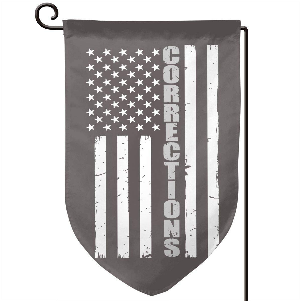 12.5x18 Inch Double Sided Vertical Garden Flag - 100% Polyester Welcome House Banner for Patio, Lawn & Outdoor Decor - Thin Silver Line Corrections Officer Flag - Perfect for Front Yard, Porch & Seasonal Home Decoration