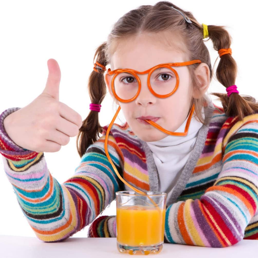 24pcs Fun Eyeglass Drinking Straws for Parties - Creative Plastic Straws with Glasses for Kids & Adults - Perfect for Birthday Celebrations, Themed Events & Fun Drinks