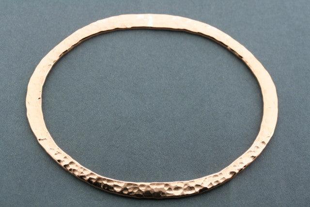 Oval Hammered Disc Bangle in Copper - Handmade Boho Jewelry for Women - Perfect for Casual Wear & Festivals