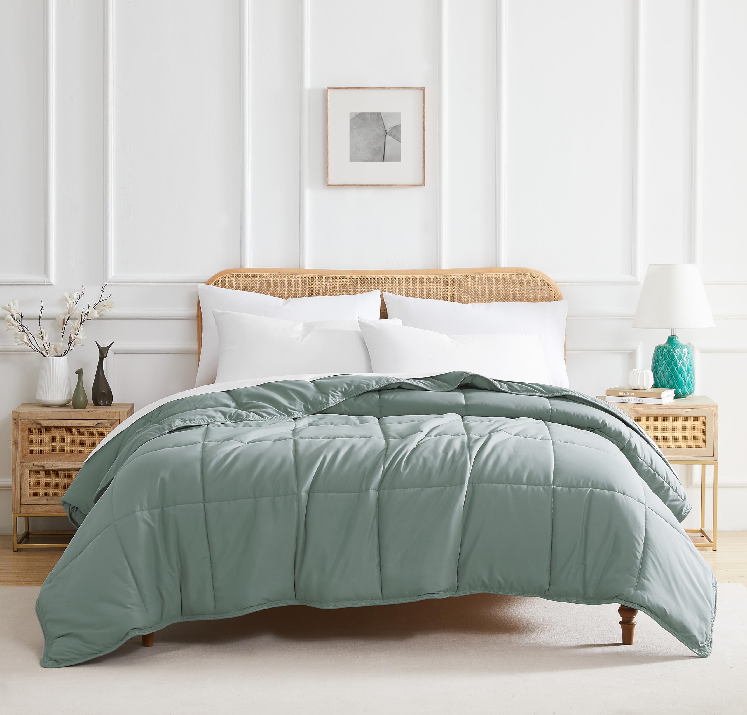 Southshore Fine Living King Size Down Alternative Comforter - Oversized California King Bedding | Hotel Quality All-Season Comforters in Steel Blue | Perfect for Luxury Bedrooms & Guest Rooms