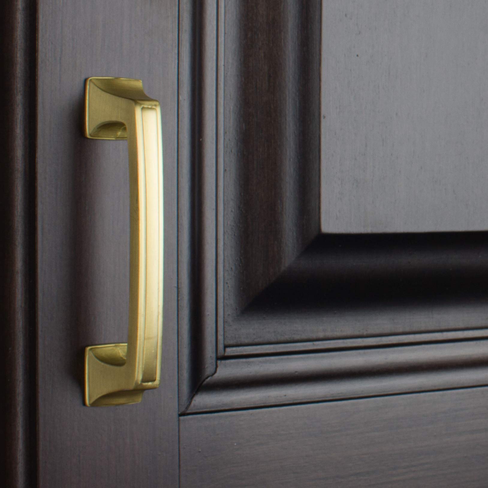 GlideRite 3 Inch Cabinet Drawer Pulls in Satin Gold - Pack of 10 (87380-SG-10) - Modern Dresser & Cabinet Hardware for Kitchen, Bathroom & Furniture Upgrade