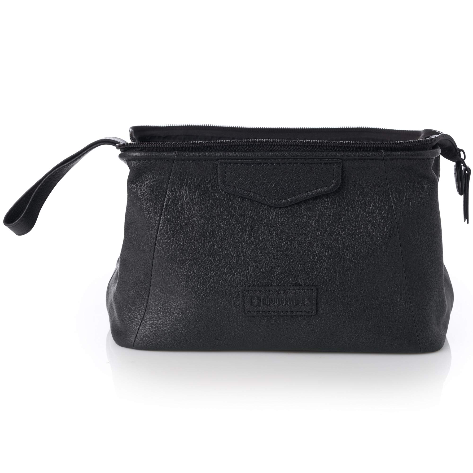 Premium Genuine Leather Dopp Kit - Alpine Swiss Lauter Toiletry Bag for Men, Travel Shaving Kit with Multiple Pockets, Ideal for Business Trips, Gym, Camping & Weekend Getaways