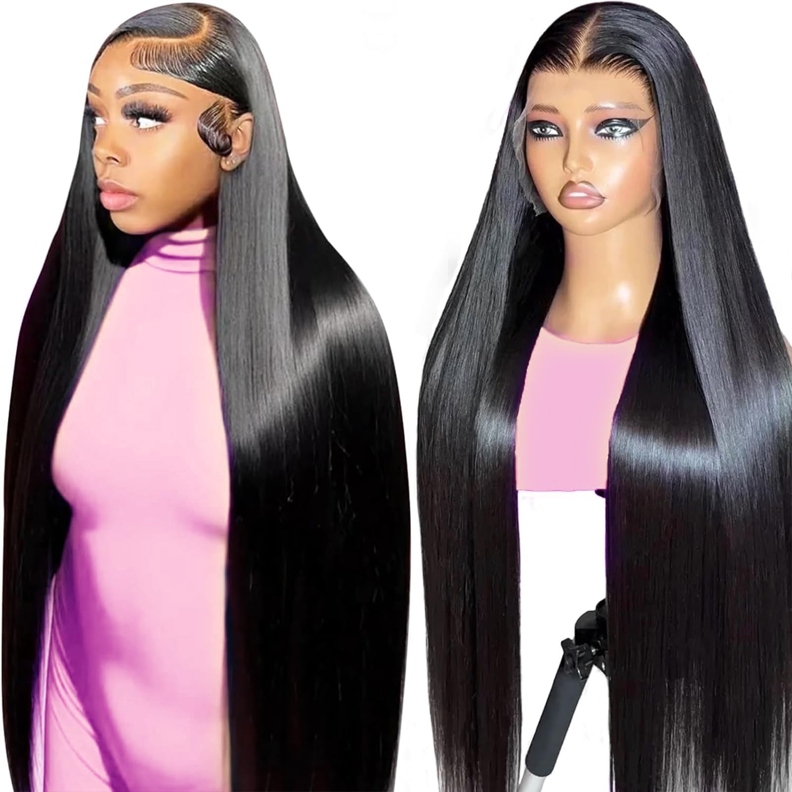 250% Density 13x6 HD Lace Front Wig for Black Women - Pre Plucked with Baby Hair, Glueless Human Hair Wig in Natural Color | Perfect for Daily Wear, Special Occasions & Protective Styling