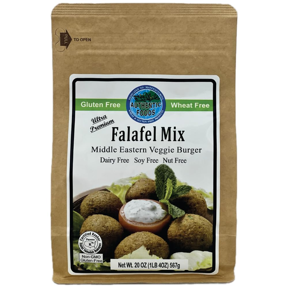 Authentic Gluten Free Falafel Mix - 20 oz | Vegan, Non-GMO, Middle Eastern Cuisine | Perfect for Homemade Falafel, Wraps & Salads