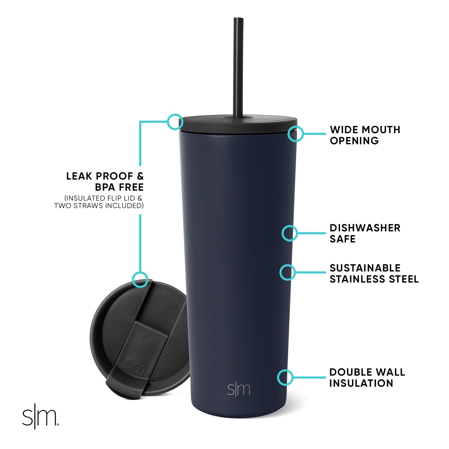 Premium Stainless Steel Classic Tumbler 20oz - Double Wall Vacuum Insulated Hot & Cold Cup - Leakproof Travel Mug for Coffee, Tea, Water - Perfect for Office, Gym, Camping & Outdoor Activities