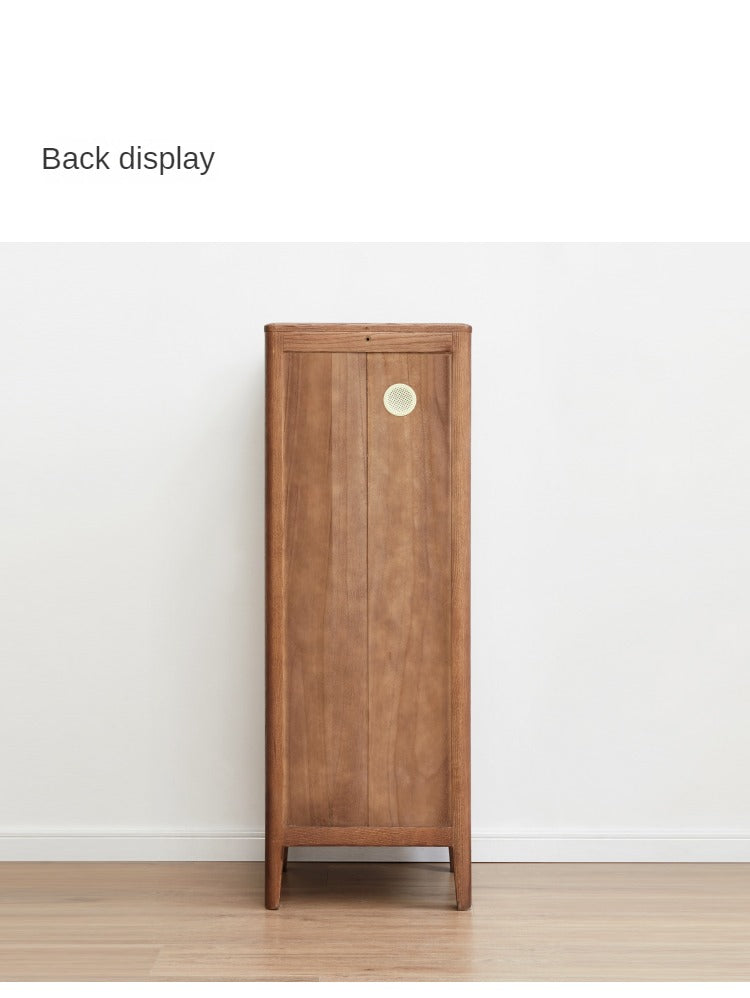 Solid Oak Wood Side Cabinet - Rustic Display Storage Shelf for Living Room, Bedroom & Entryway - Perfect for Home Decor & Organizing Books, Plants & Decorations