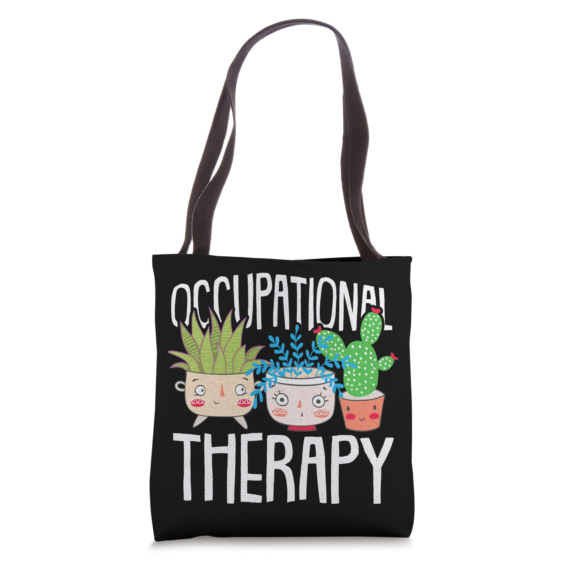 Occupational Therapy Tote Bag - Cute Plants Design - Perfect OT Therapist Gift for Work, School & Daily Use