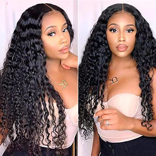 13x4 HD Lace Front Wigs Human Hair Deep Wave - Pre Plucked with Baby Hair, Wet & Wavy Lace Frontal Wigs for Black Women, 22 Inch Full Density - Perfect for Daily Wear, Parties & Special Occasions