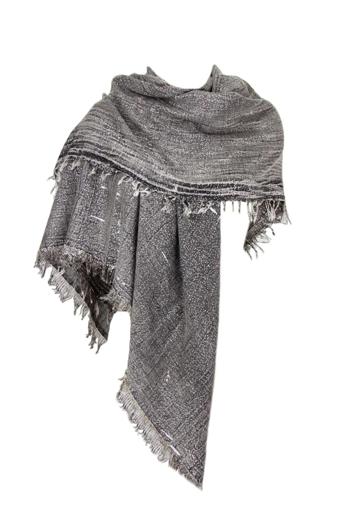 Stylish Metallic Fringe Scarf for Women - Fashionable Winter Accessory for Outdoors, Parties & Holiday Events