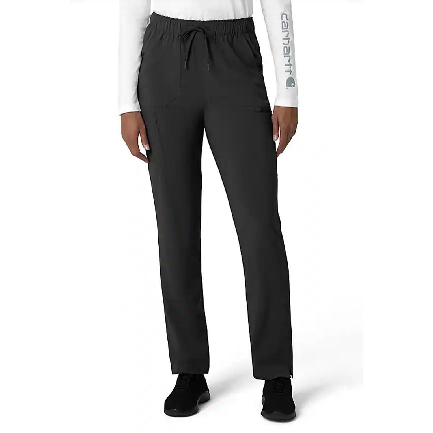 Carhartt Women's Force Cross Flex 7 Pocket Cargo Scrub Pant - Black | Durable Medical Work Pants for Nurses, Doctors & Healthcare Professionals