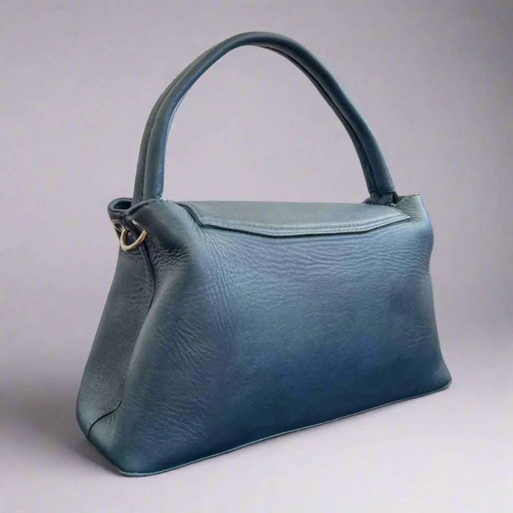 Stylish Genuine Sheep Leather Crossbody Bag with Flap and Handle - Perfect for Work, Travel & Everyday Use
