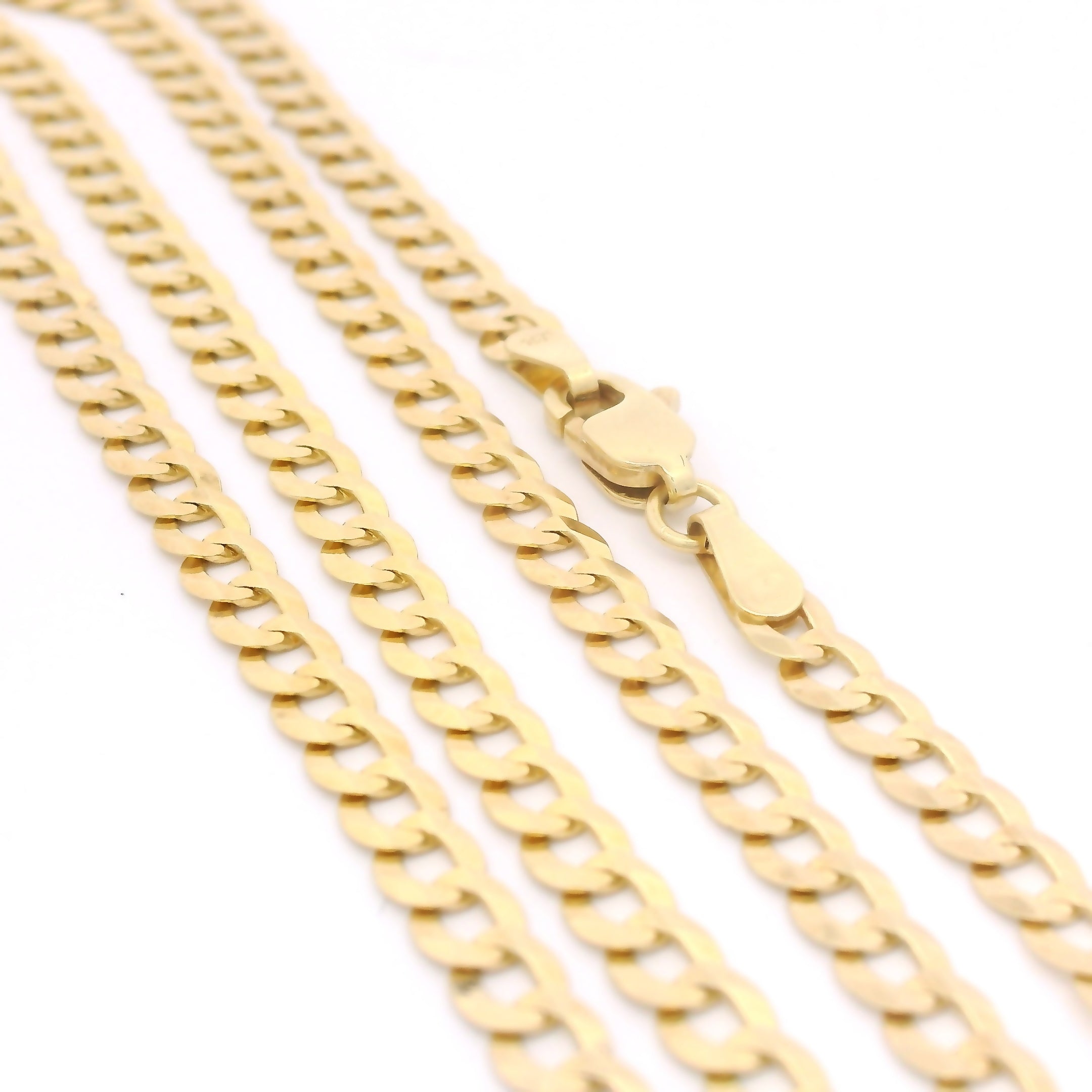 14K Solid Gold Cuban Curb Chain Necklace for Men - 3.5MM Thick 16
