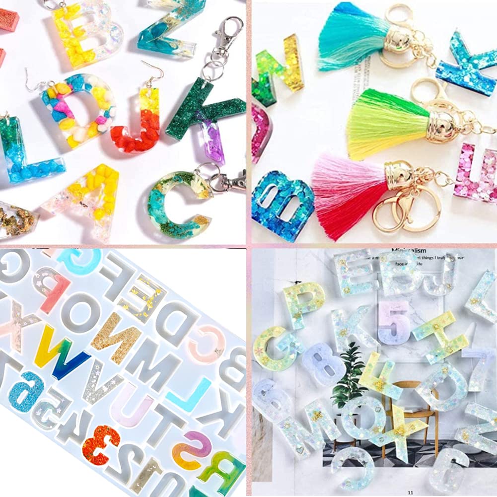 Backward Alphabet Silicone Molds for Resin Casting - DIY Letter Molds for Keychains, Jewelry & Home Decor - Perfect for Crafting Personalized Gifts & Resin Art Projects