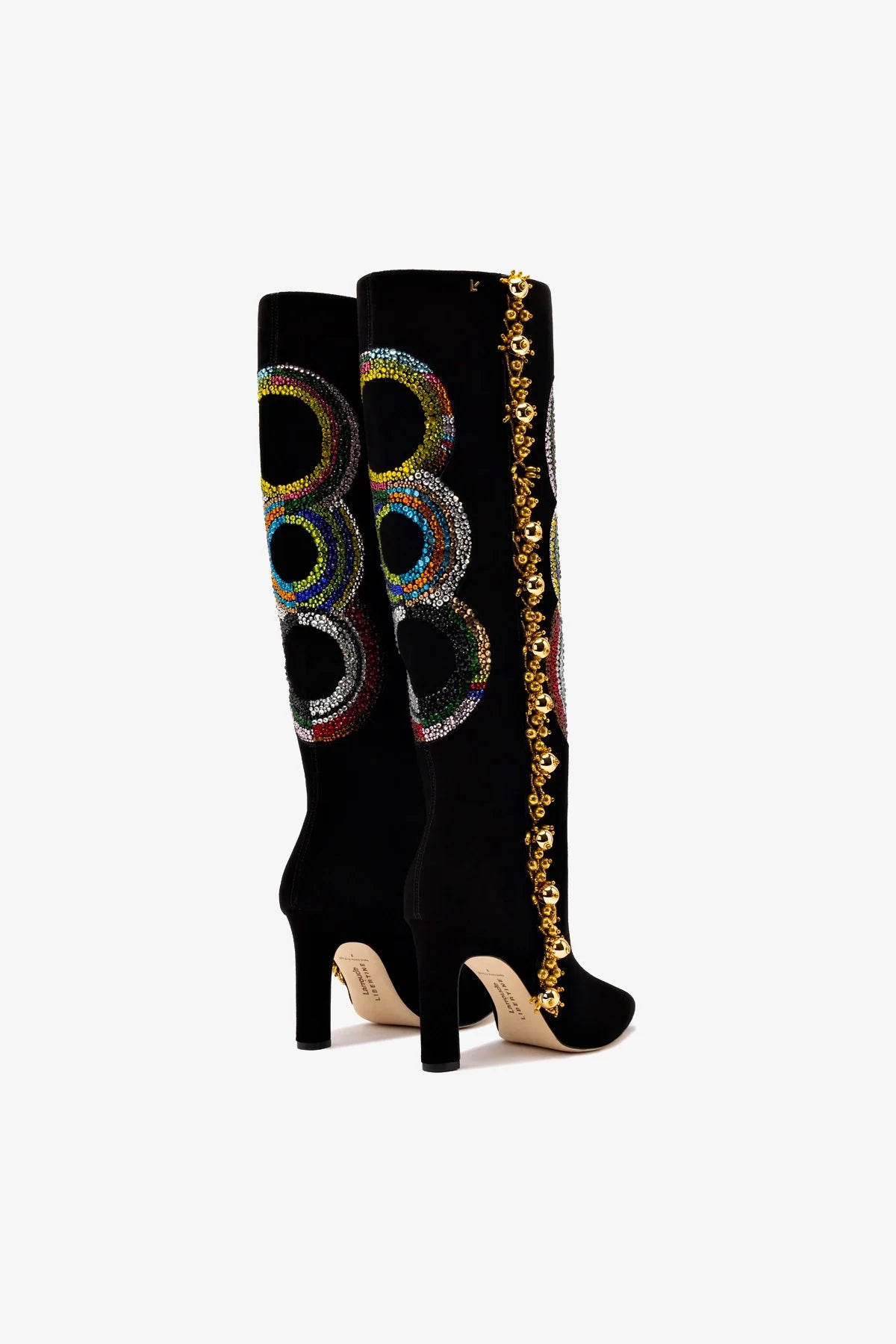 Larroudé x Libertine Sonia Crystal Boots - Stylish Women's Knee-High Boots for Party, Night Out & Special Occasions