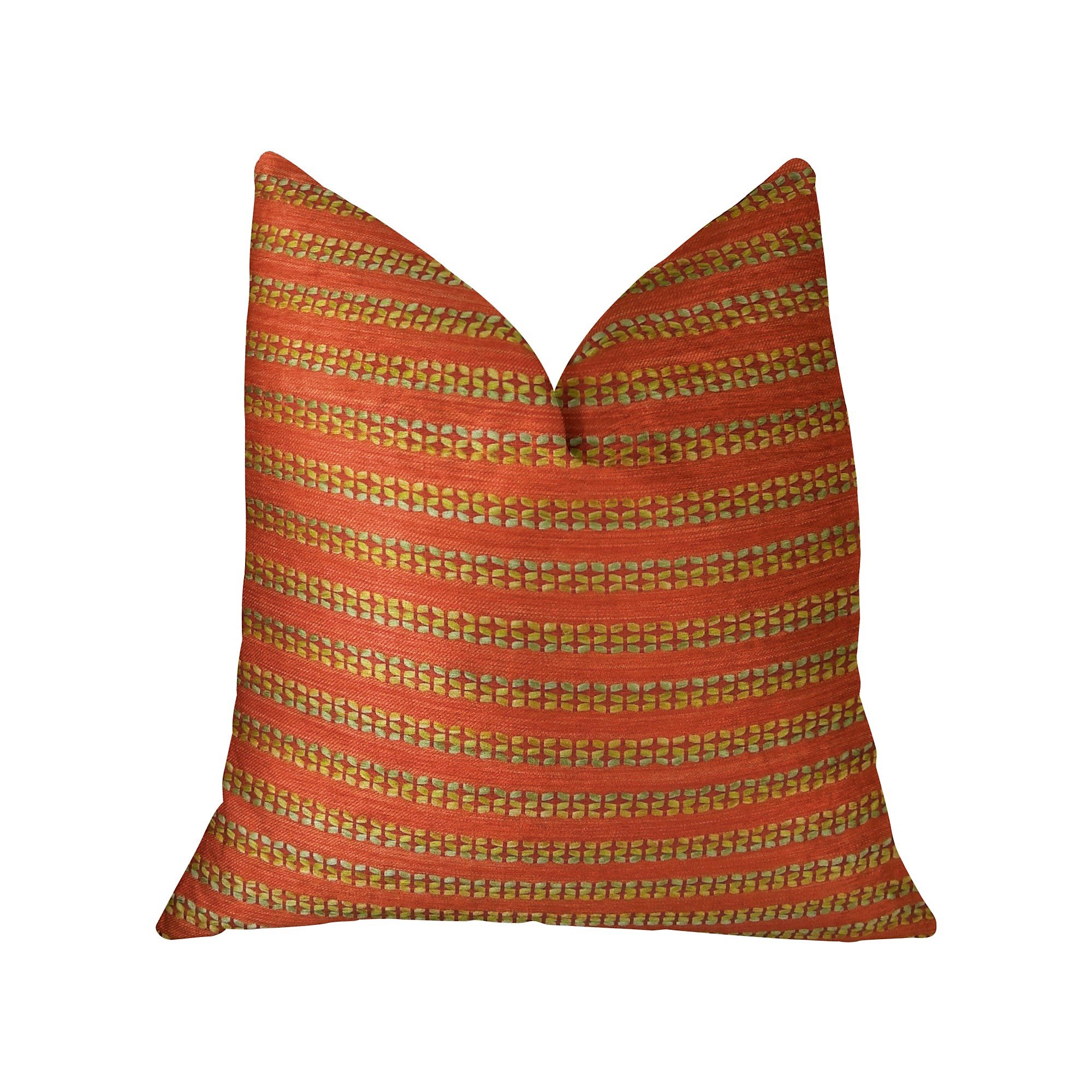 Plutus Tied Rows Handmade Throw Pillow 20x20 Inches - Premium Red Decorative Cushion for Sofa, Bed & Living Room - Soft Home Decor Accent Pillow