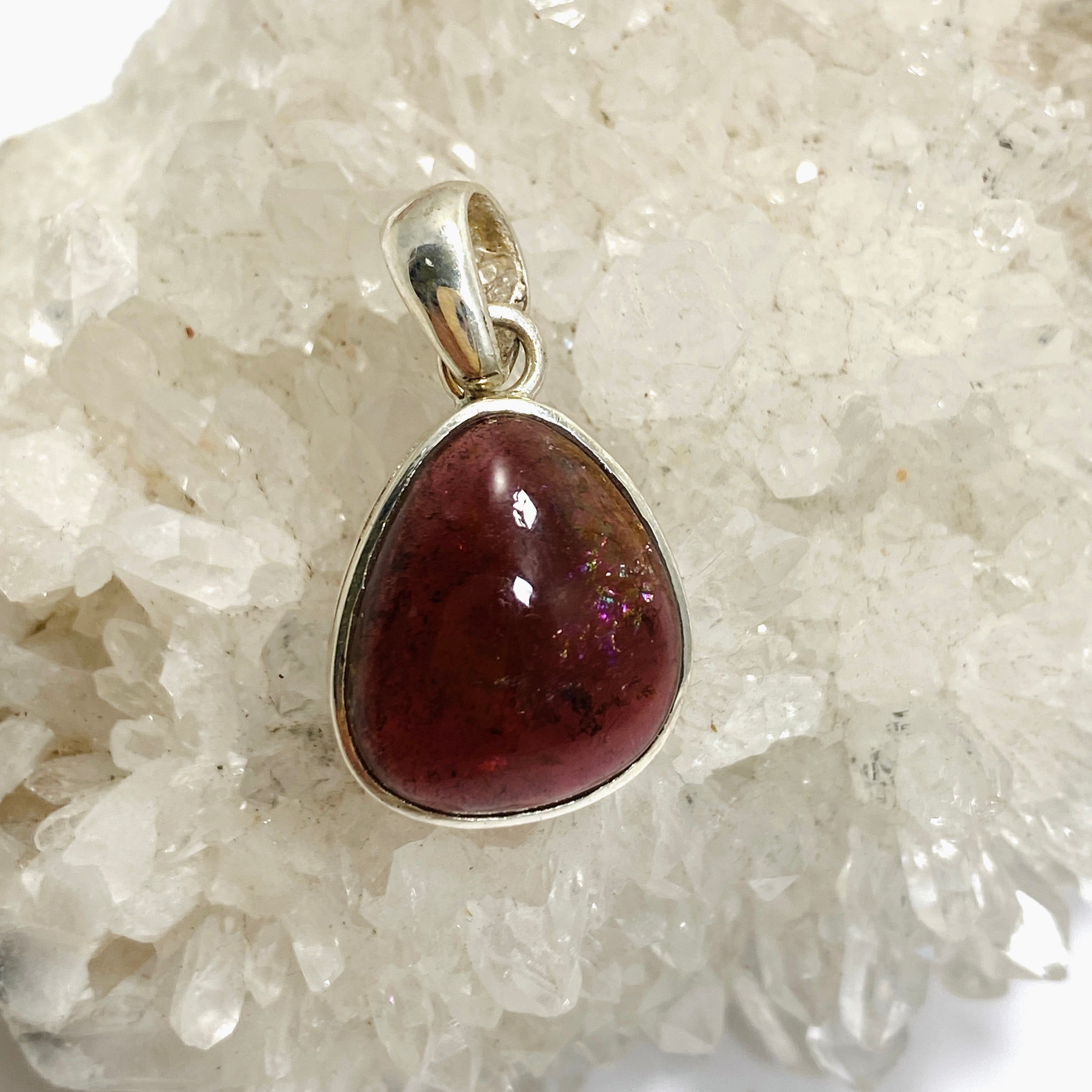 Natural Pink Tourmaline Freeform Cabochon Pendant Necklace - Handmade Gemstone Jewelry for Women - Perfect for Spiritual Healing, Meditation & Energy Balancing