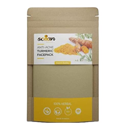 SCIIAN Turmeric Anti-Acne Face Mask 50g - Reduces Blemishes & Dark Spots, Anti-Aging Formula with Natural Ingredients for Clear Skin | Pack of 1 | Perfect for Daily Skincare Routine & Acne-Prone Skin