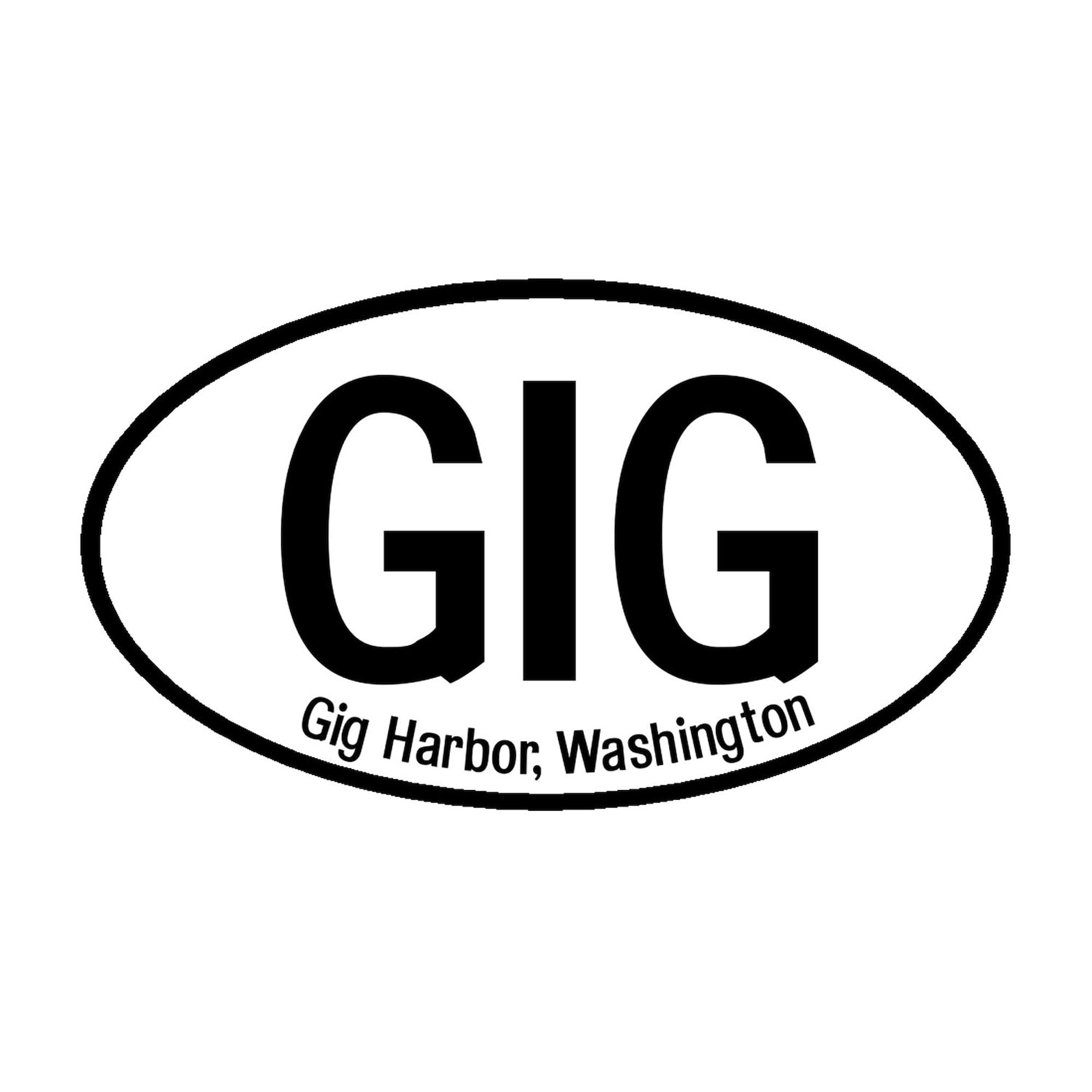 Gig Harbor Washington Oval Car Bumper Sticker - Waterproof Vinyl Decal for Cars, Laptops, Windows | Perfect for Travel Enthusiasts & Local Pride