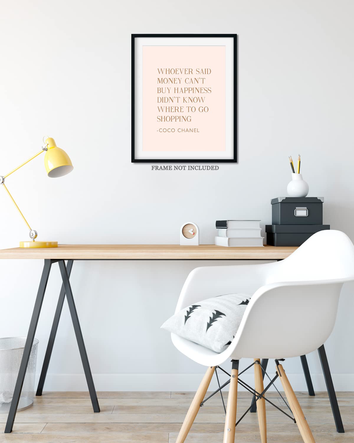 Chic Coco Chanel Shopping Lover Quote Wall Art - Fashion Design Glamour Print for Women, Teens & Girls - 8x10 Unframed Vanity or Closet Decor - Perfect for Bedroom, Dressing Room & Fashion Lover's Space