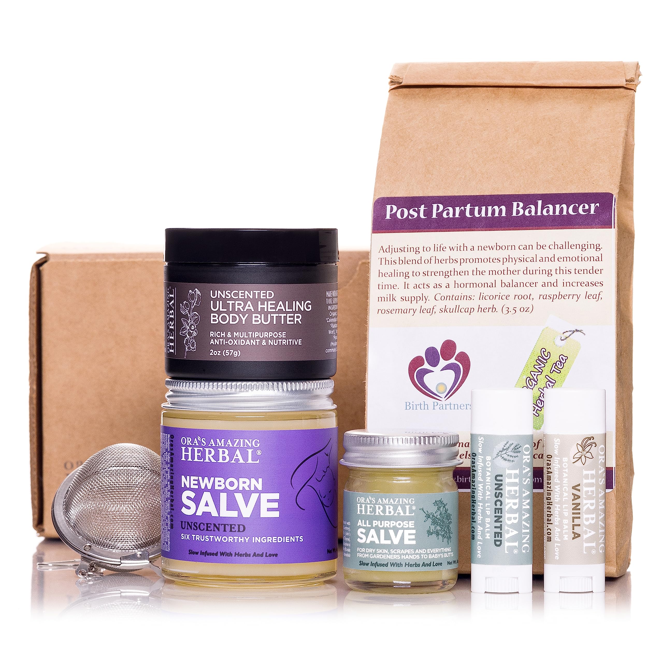 Natural Postpartum Care Gift Set for New Moms - Organic Herbal Tea & Skin Care Bundle for Mother & Baby | Postpartum Recovery Essentials, Newborn Gift Box, Nursing Mother Care Package (Perfect for Baby Showers & New Mama Self-Care)