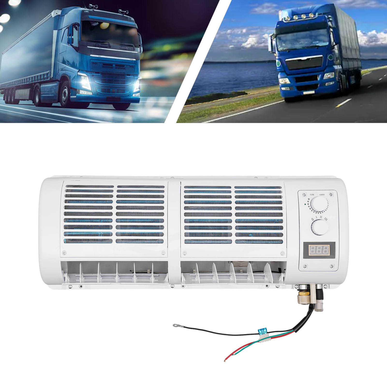 12V Portable Electric Car Air Conditioner with LCD Display - 22525 BTU/H Cooling for Trucks, RVs, Construction Vehicles & Excavators | Perfect for Summer Road Trips & Outdoor Worksites