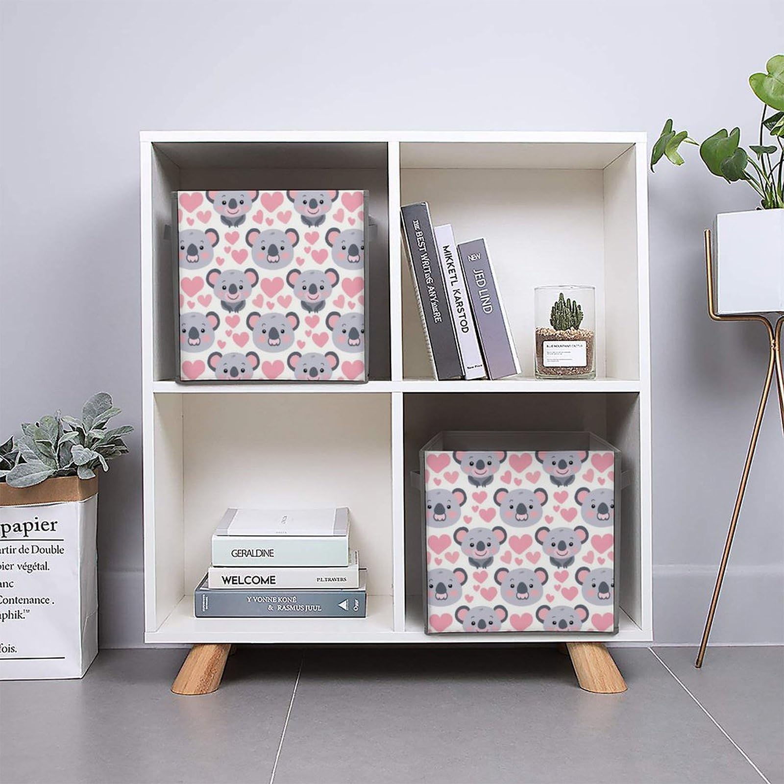 Cute Koala Storage Bins with Handles - Foldable Organizer for Home & Office