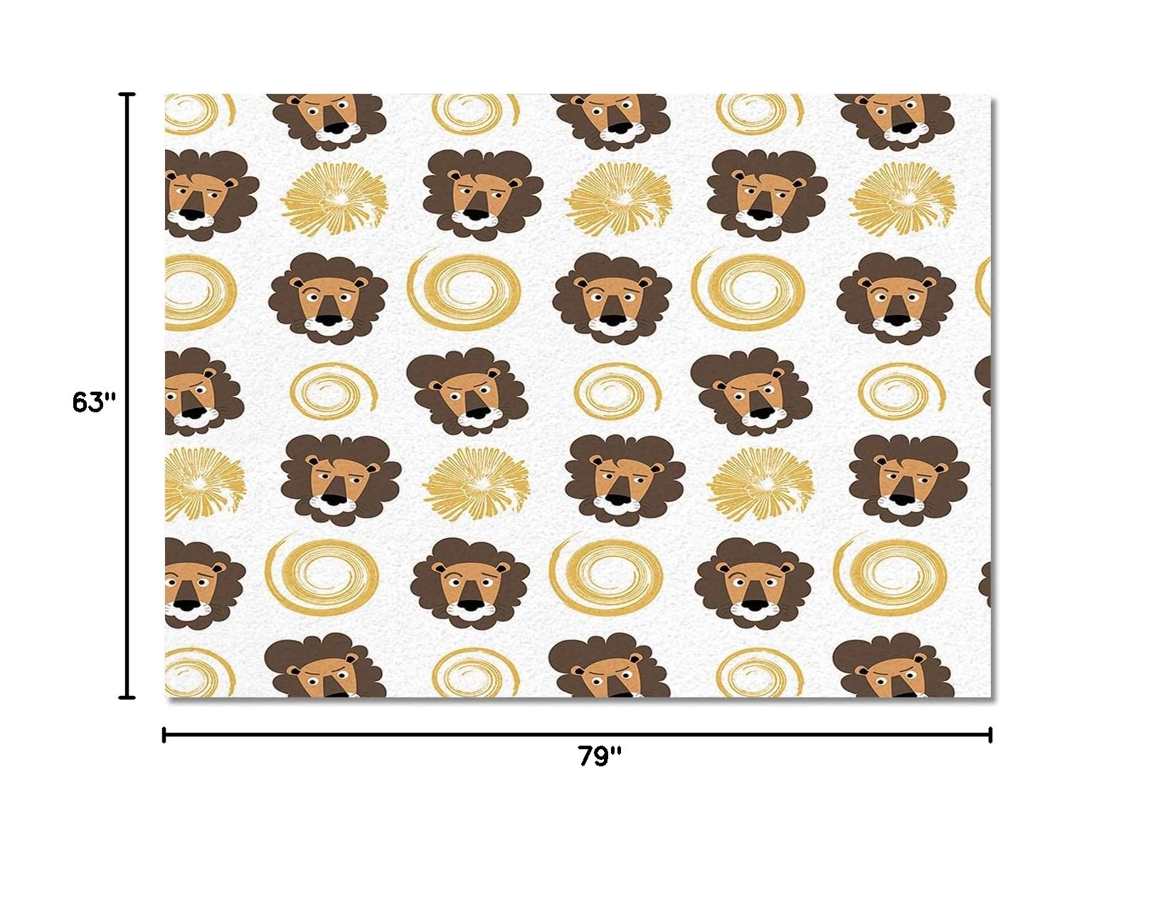 Cute Cartoon Lion Area Rug - Soft Washable Non-Slip Carpet for Kids Bedroom, Living Room & Nursery | 6.6x5.3ft Playroom Rug with Adorable Animal Design | Perfect for Play Areas, Dorm Decor and Cozy Home Spaces