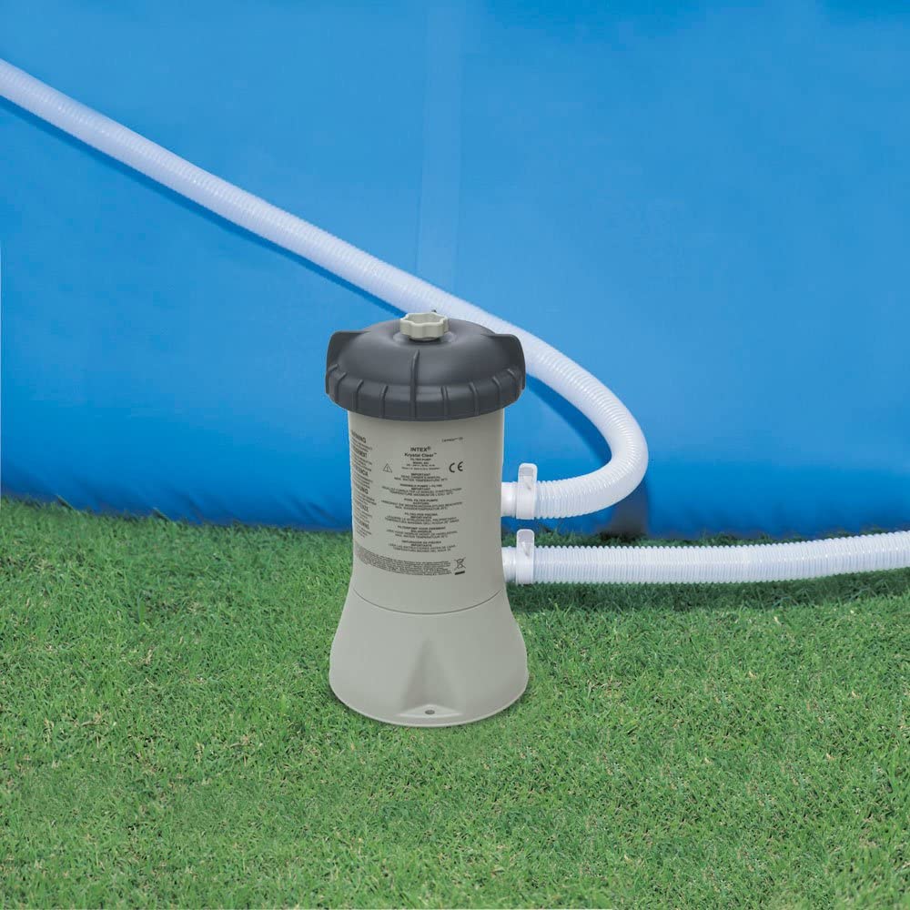 Intex 10ft x 30in Round Metal Frame Above Ground Swimming Pool with Filter Pump - Perfect for Backyard Fun, Summer Parties & Family Relaxation