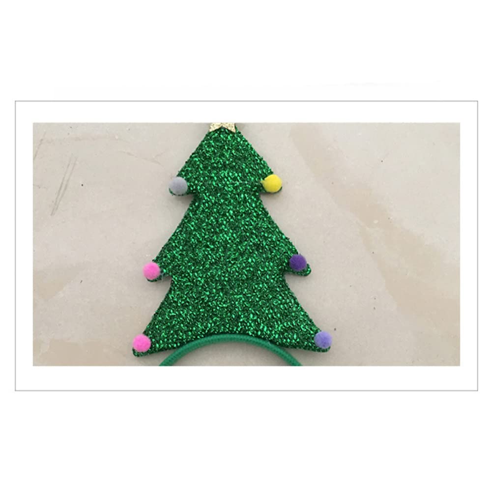 Veemoon Christmas Headbands for Women - Festive Xmas Tree Tiara Hair Hoop Headband in Green, Holiday Fashion Hair Accessories for Parties, Photos & Gifts