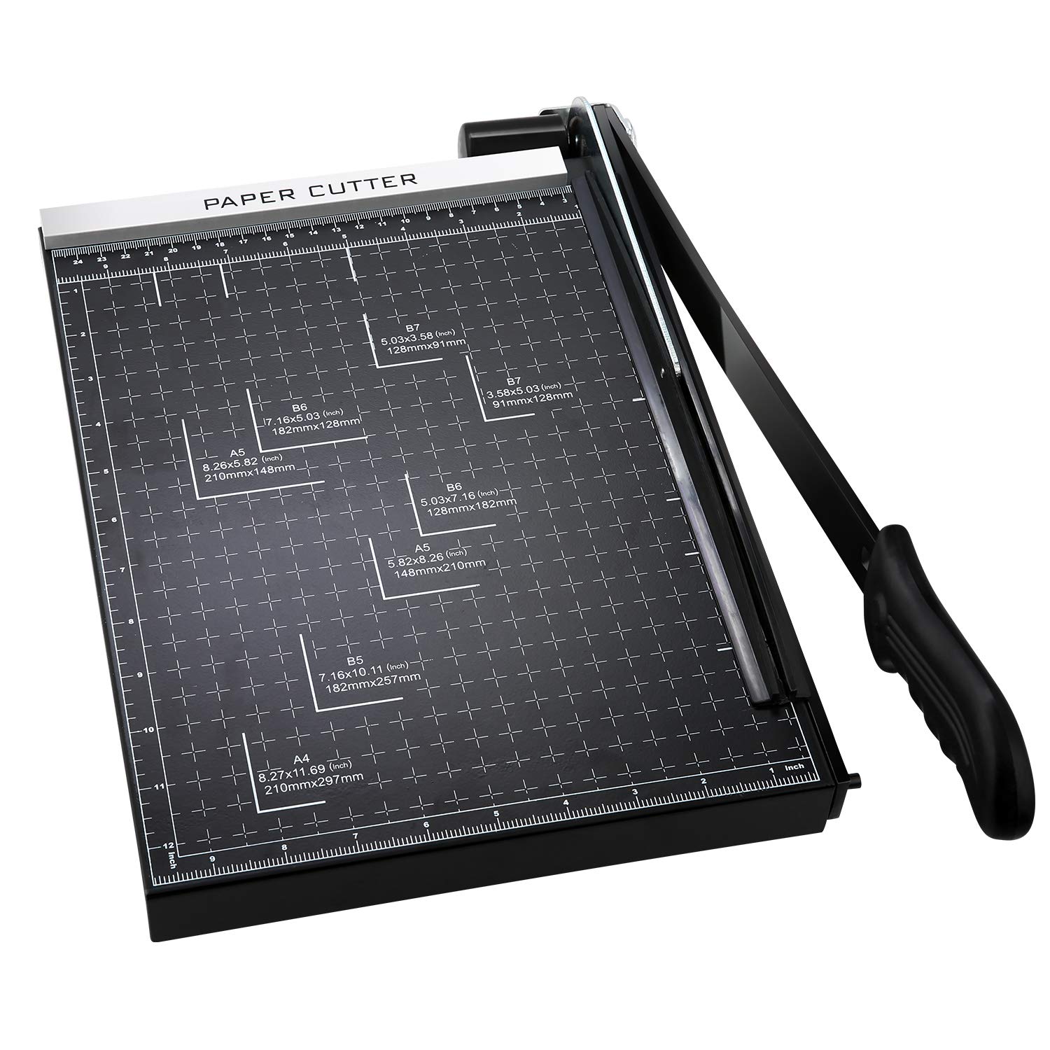 Heavy Duty A4 Paper Cutter Guillotine Trimmer - 12 Sheet Capacity with Gridded Base for Precise Cutting | Perfect for Home Office, Crafting, Scrapbooking & Document Preparation