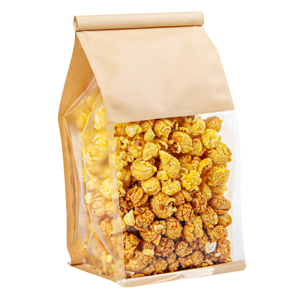 Premium Kraft Cotton Paper Tin Tie Bags with Clear Window - 5