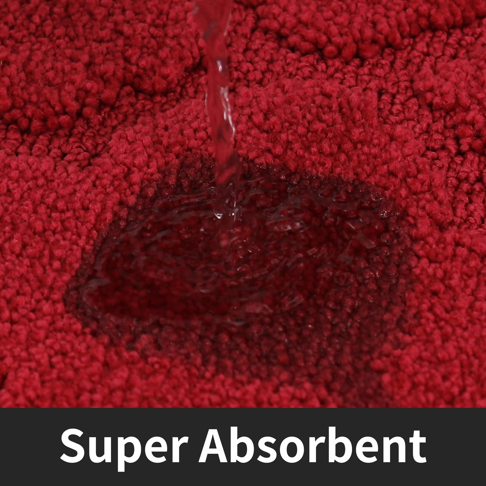 Non-Slip Soft Kitchen Floor Mat - Super Absorbent Sink Rug 20x79 Inches, Washable Polyester Standing Mat for Comfortable Cooking - Perfect for Kitchen, Laundry Room & Bathroom (Red)