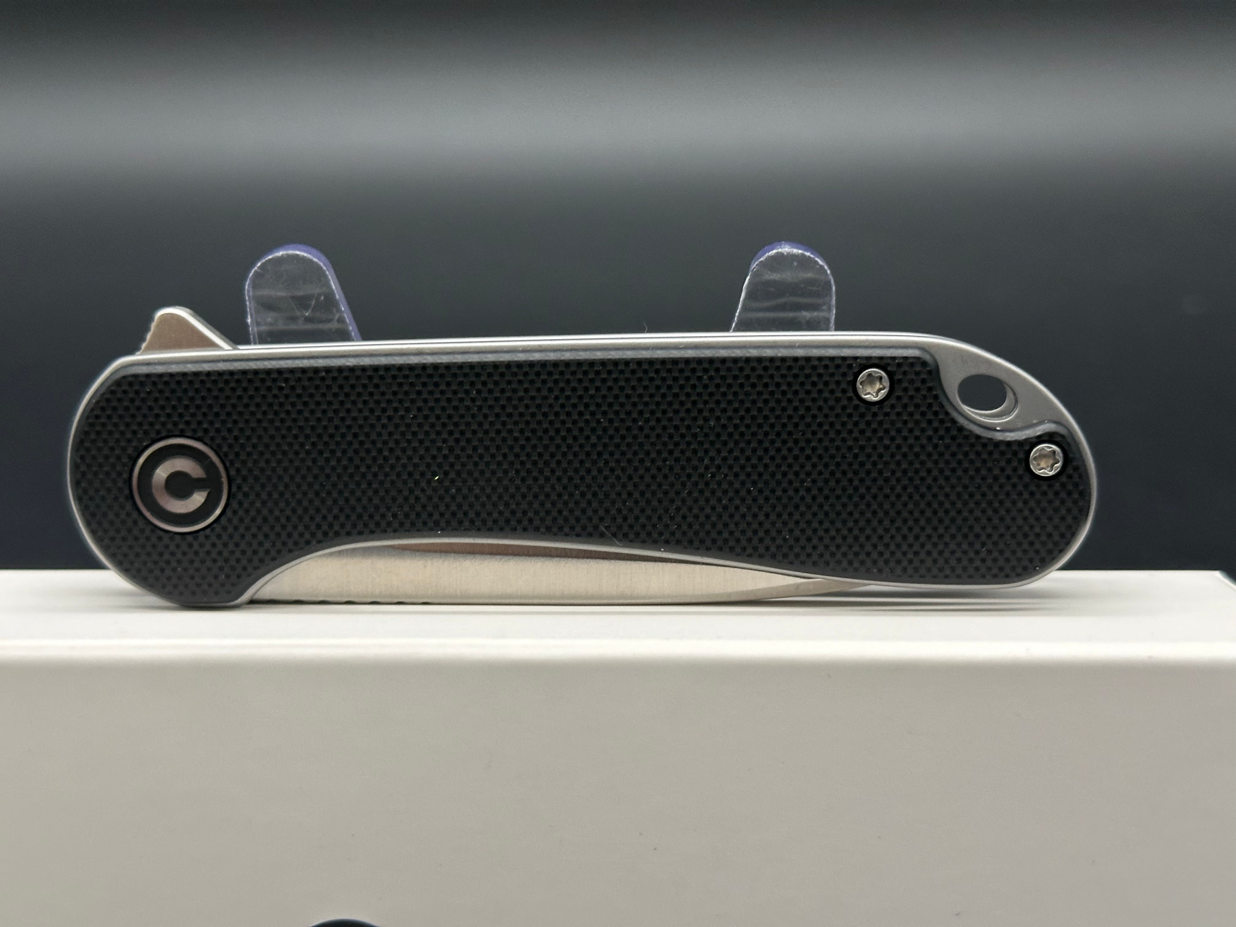 CIVIVI Elementum Liner Lock Folding Knife - Black G10 Handle, Plain Edge D2 Blade - EDC, Camping, Outdoor Survival & Everyday Carry