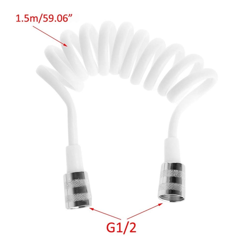 1.5m Flexible Spring Shower Hose Pipe - Stainless Steel Bathroom Sprayer for Shower, Bidet & Toilet (Perfect for Bathroom Renovation & Plumbing Upgrades)